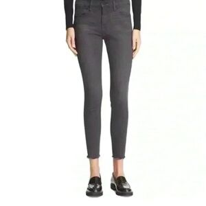 Frame Denim Le High gray raw hem high waist skinny jeans